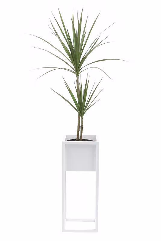 Kwietnik stojący JAKPOL Cubo Loft 50 cm metalowy biały 1 szt.