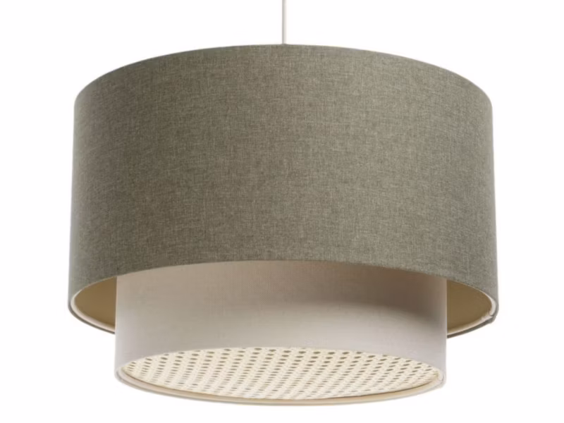 Lampa Bps Koncept wisząca ERUTAN DOUBLE RATTAN 40 zielona/kremowa 1 szt