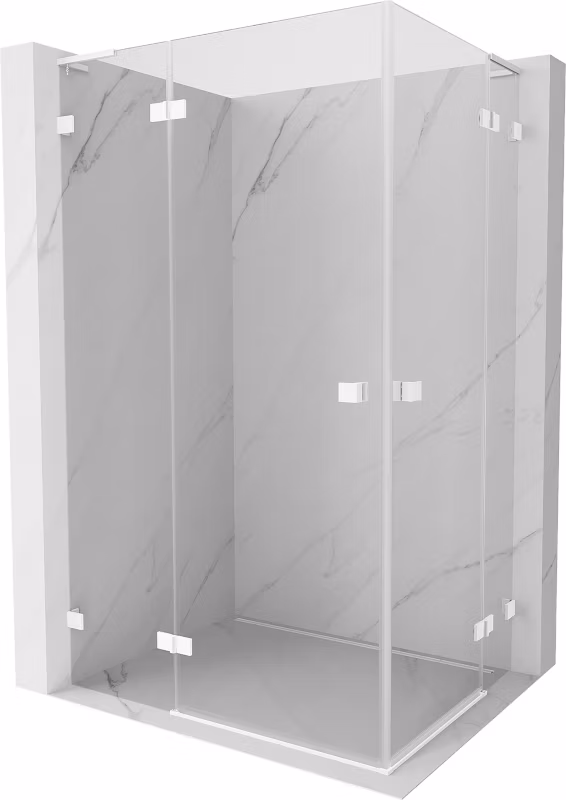 Kabina prysznicowa Mexen Lunar L Duo uchylna 115 x 110 cm transparent biała 1 szt.