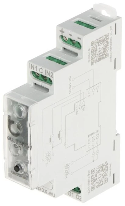 PODWÓJNY, BEZPOTENCJAŁOWY INTELIGENTNY PRZEŁĄCZNIK SWITCHBOX‑D‑DC‑DIN/BLEBOX Wi‑Fi, 230 V AC, 30 V DC