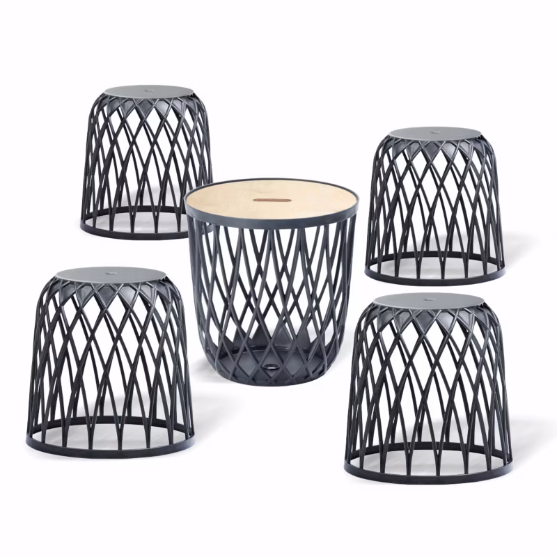 Kosz Uniqubo Set5 – Prosperplast, Szary kamienny,, 447 mm, 1 szt.