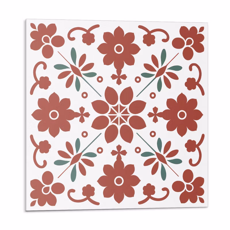 Kafelki samoprzylepne Wallfluent 50×50 cm Roślinny wzór z liśćmi 4 szt.