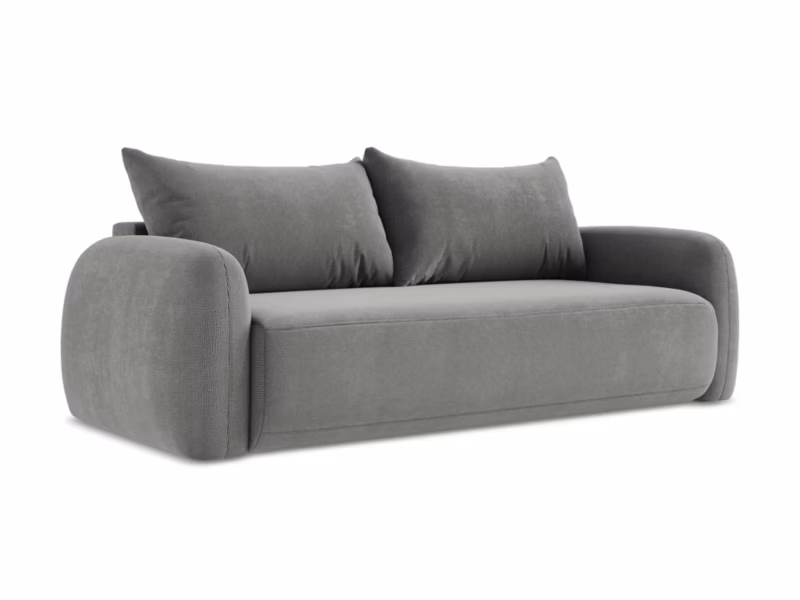 Kanapa 3-osobowa z funkcją spania LaMiaSofa Amalfi z tkaniny strukturalnej 250×112 cm szary 1 szt.