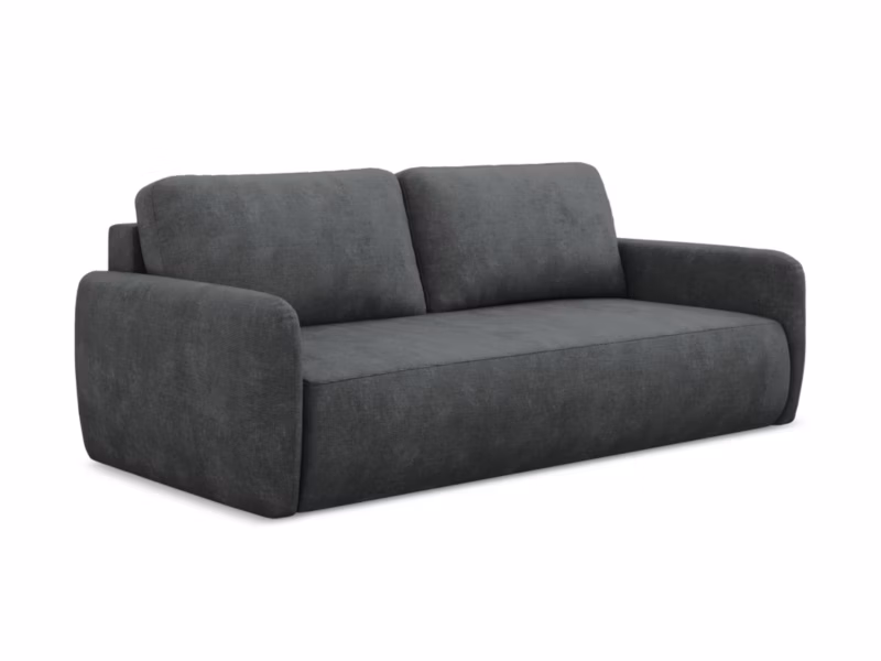 Kanapa 3-osobowa z funkcją spania LaMiaSofa CORLE z tkaniny szenilowej 218×102 cm ciemny szary 1 szt.