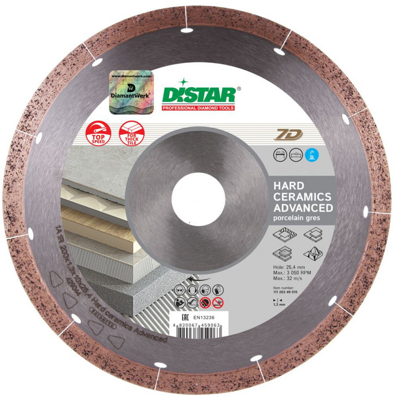 Tarcza diamentowa Hard Ceramics Advanсed 1A1R 230×1,6x10x25,4 DISTAR 11120528017