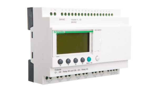 Przekaźnik inteligentny modułowy Zelio Logic – 24 we/wy – 24 V AC – zegar – wyświetlacz SR3B261B