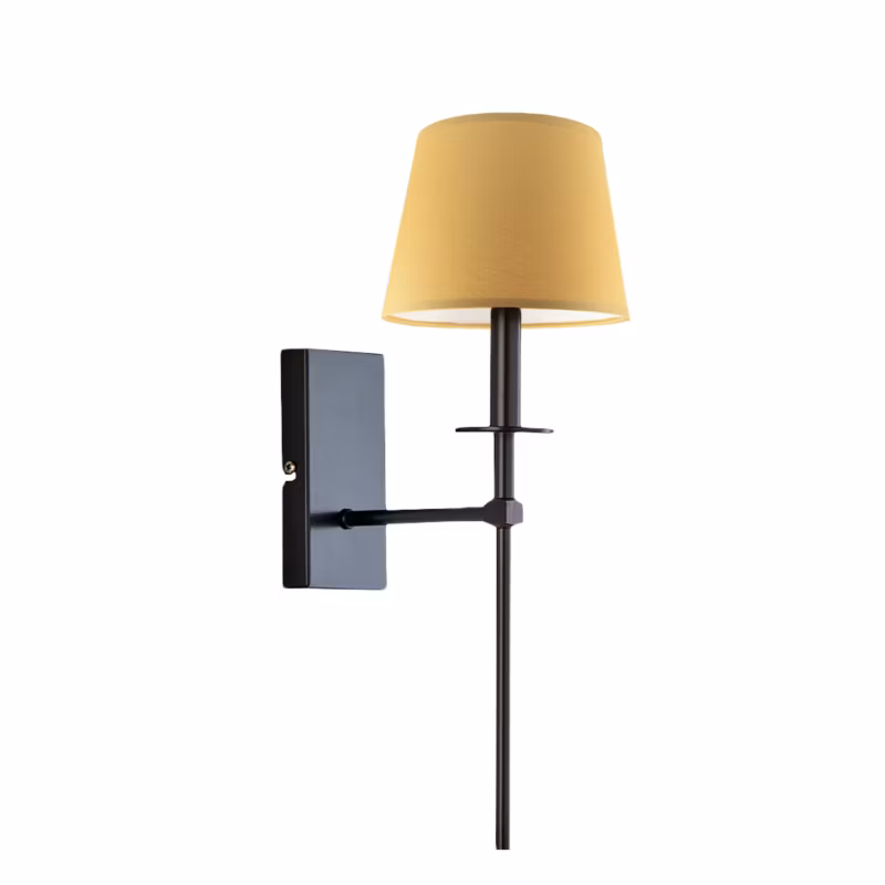 Kinkiet Volta Light Factory Loon Czarny/Musztardowy Abażur 1xE27 1szt. 5903628483604