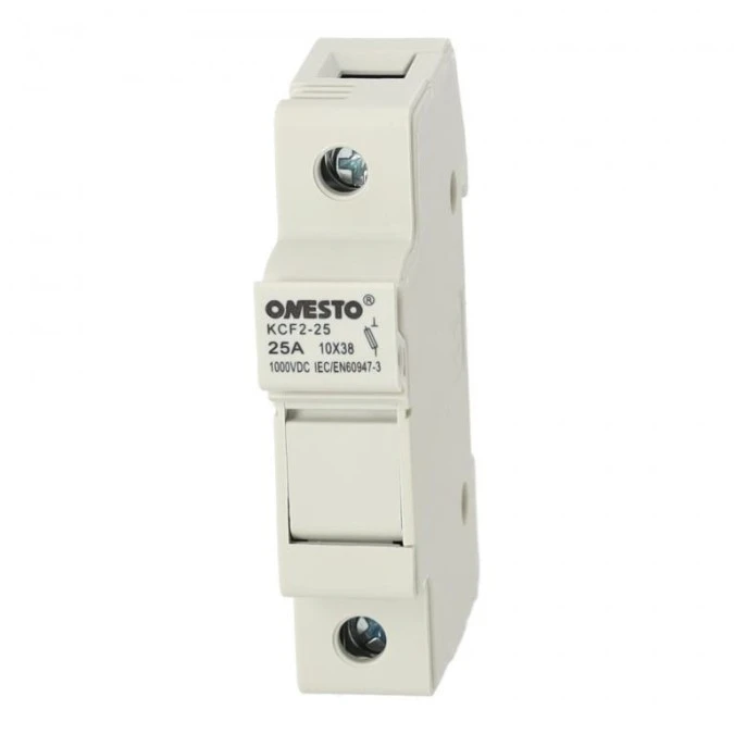 Podstawa bezpiecznikowa 25A 1‑biegunowa 1P (1000V DC) 1‑modułowa na wkładki 10x38mm ONESTO