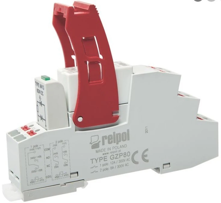 Przekaźnik interfejsowy Push‑in 2P 8A 24V AC AgNi PI84‑024AC‑M91G‑PS‑2012 864834