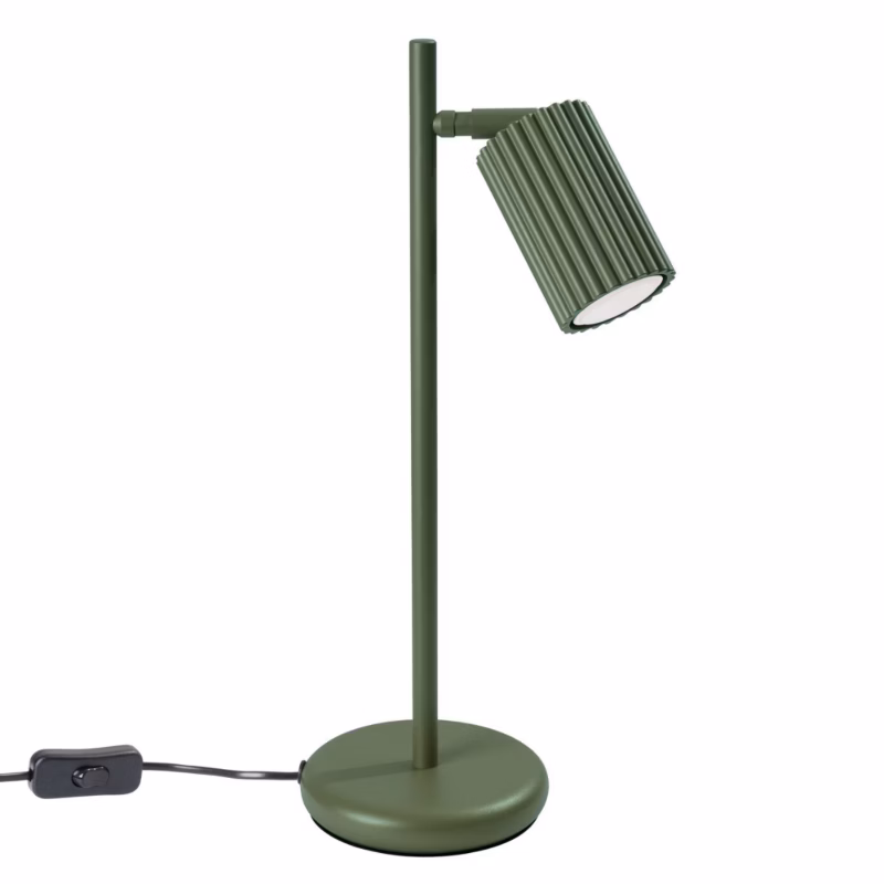 Lampa biurkowa Sollux Lighting Karbon zielony oliwkowy 1 x GU10 x 10W IP20 wym: 43 x 14.5 x 19.5 cm aluminium – 1 szt.
