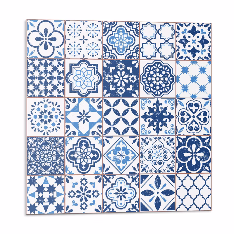 Kafelki samoprzylepne Wallfluent 30×30 cm Wzory kafli w stylu geometrycznym 9 szt.