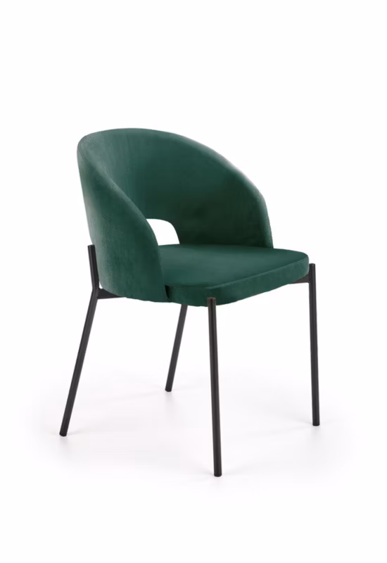 Krzesło Halmar tapicerowane K455 VELVET ciemnozielone 1 szt
