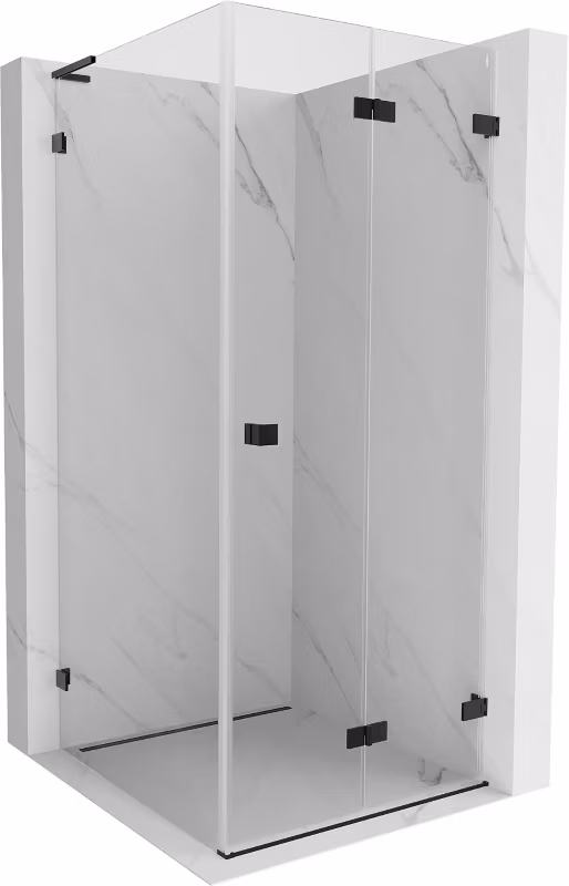 Kabina prysznicowa składana Mexen Lunar-F L transparent czarna 100×100 cm 1 szt.