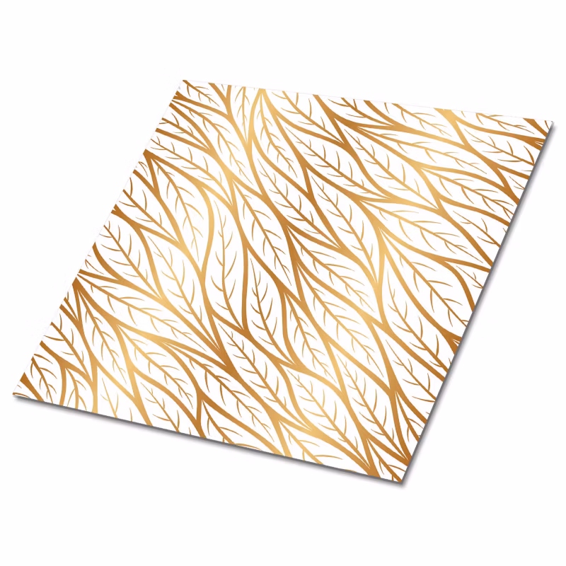 Kafelki samoprzylepne Tulup 30×30 cm Złote liście 9 szt.