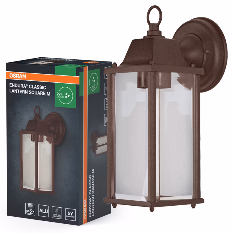 Kinkiet Ogrodowy Endura Osram Lampa Elewacyjna Latarnia E27 Brązowy IP43 1 szt.