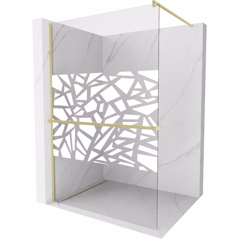 Kabina prysznicowa Walk-in Mexen Kioto+ biały wzór 110×200 cm 800-110-121-55-85 1 szt.