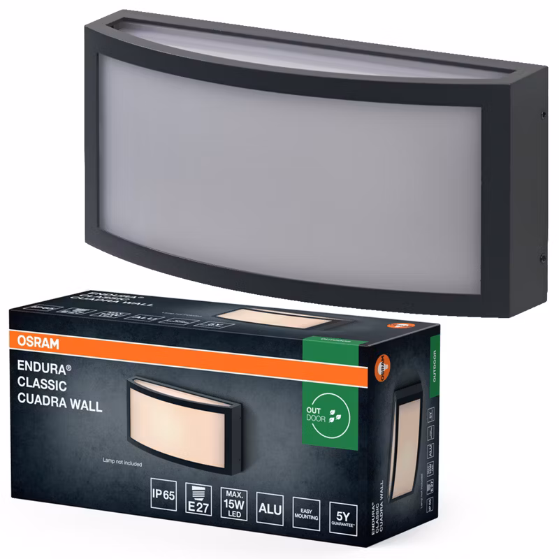 Kinkiet Ogrodowy Endura Osram Lampa Elewacyjna E27 Szary IP65 1 szt.