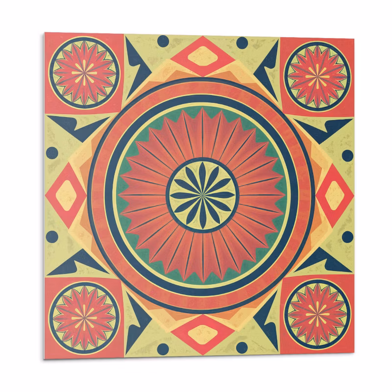 Kafelki samoprzylepne Wallfluent 50×50 cm Mandala w formie geometrycznych kształtów 4 szt.