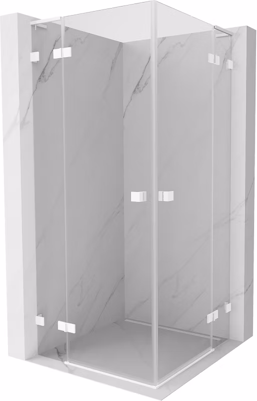 Kabina prysznicowa Mexen Lunar L Duo uchylna 70 x 70 cm transparent biała 1 szt.