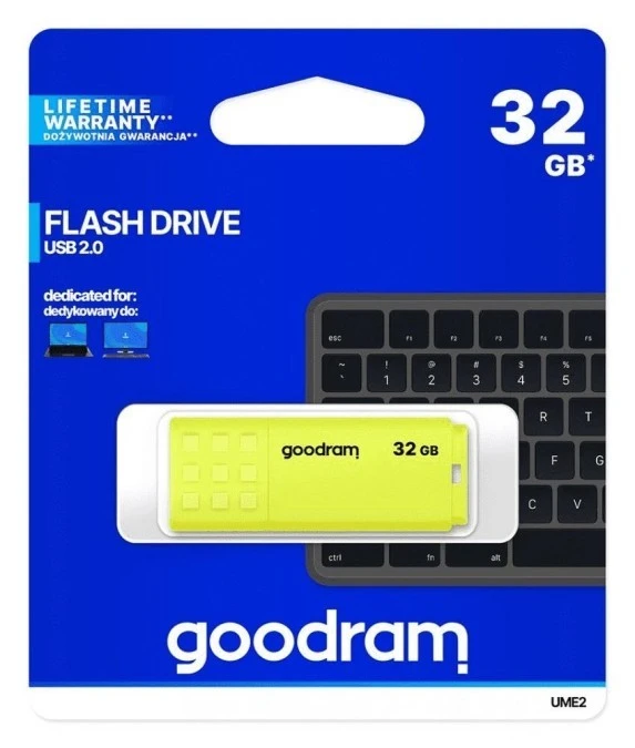 Pendrive GoodRam UME2 UME2‑0320Y0R11 (32GB USB 2.0 kolor żółty)