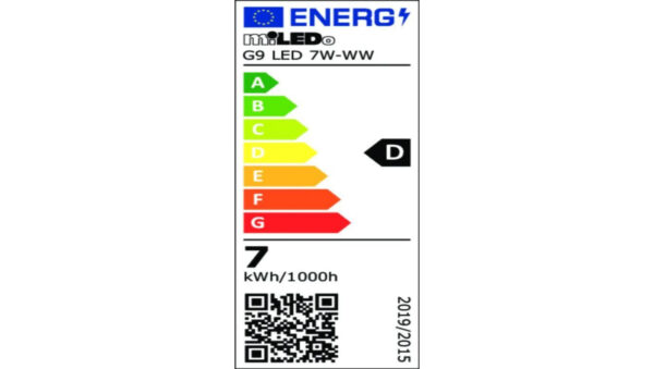 Żarówka LED G9 LED 7W-WW 950lm 3000K barwa ciepła kąt świecenia 320st. 31522