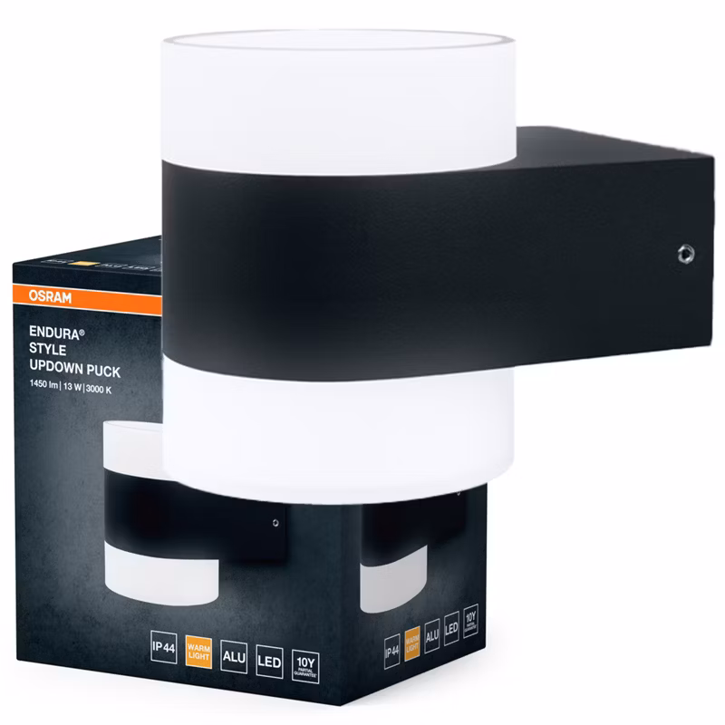 Kinkiet Ogrodowy Endura Osram Lampa Elewacyjna Zewnętrzna LED 12.5W 980lm 3000K Szary IP44 1 szt.