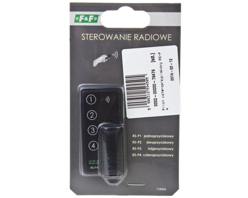Pilot czteroprzyciskowy 12V A23 868MHz 30m czarny RS‑P4