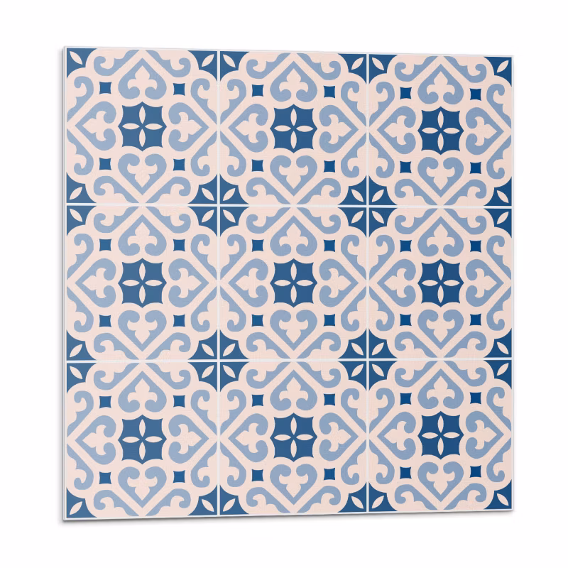 Kafelki samoprzylepne Wallfluent 50×50 cm Wzór z zdobieniami na płytkach 4 szt.