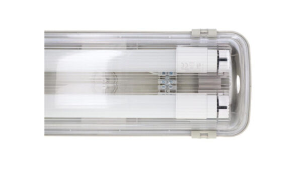 Oprawa hermetyczna ze świetlówkami LED 2x9W 60cm 4000K 1584lm Szara IP65 ABS + PS 67,5×11,3x5cm VO2812