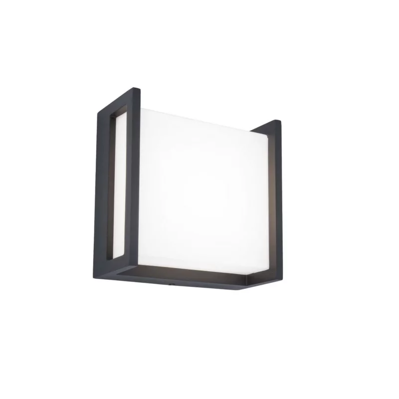 Kinkiet ścienny zewnętrzny Lutec Qubo szaro-biały LED 9.5W 4000K 850lm IP54 wym: 14 x 14 x 7,2 cm aluminium – 1 szt.