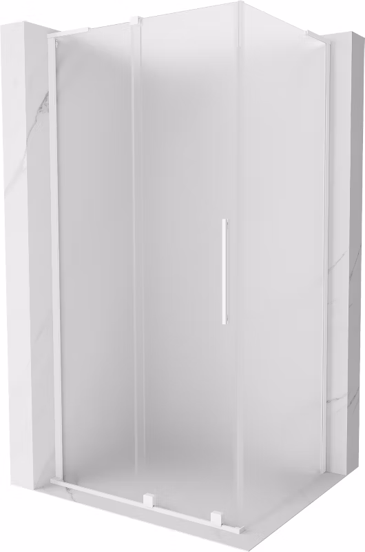 Kabina prysznicowa Mexen Velar L rozsuwana 90 x 80 cm szron biała 1 szt.