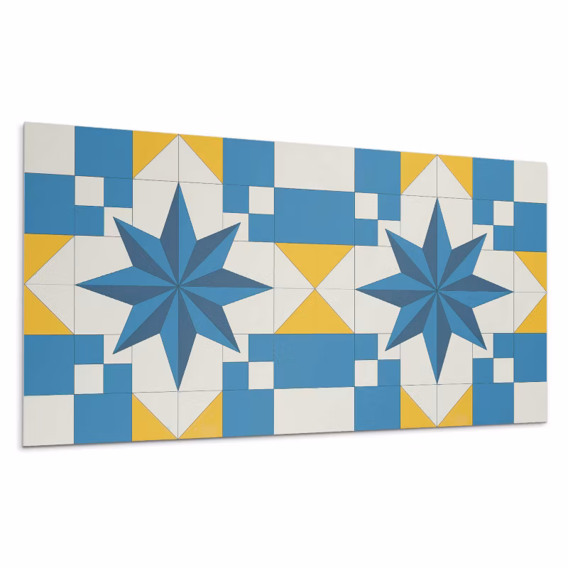 Kafelki samoprzylepne Wallfluent 40×20 cm Kształty gwiazdy w geometrycznej aranżacji 10 szt.