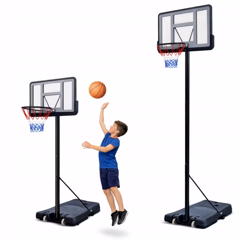 Kosz do koszykówki Corciano w pełni regulowany do 305cm Mobilny Solidny 1szt.