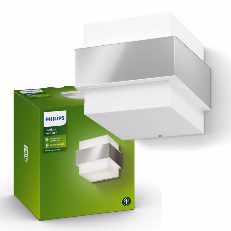 Kinkiet Ogrodowy Philips Lampa Elewacyjna Zewnętrzna E27 IP44 Srebrna Shades 1 szt.