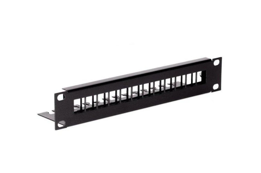 Patch panel 10 12xRJ, bez wyposażenia czarny 10‑0003