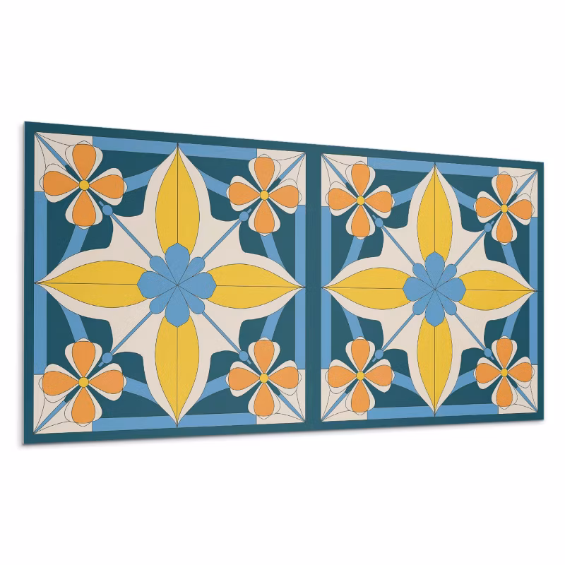 Kafelki samoprzylepne Wallfluent 40×20 cm Wzór geometryczny z kwiatami 10 szt.