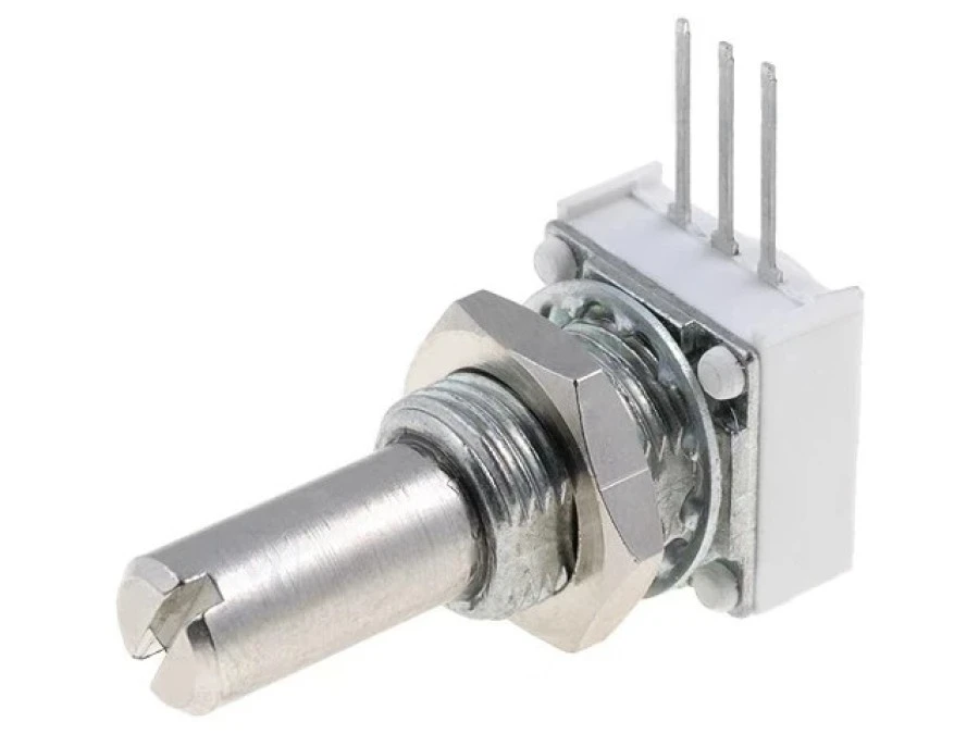 Potencjometr osiowy jednoobrotowy 50k 1W, 10, 6,35mm, THT 14910F0GJSX10503KA