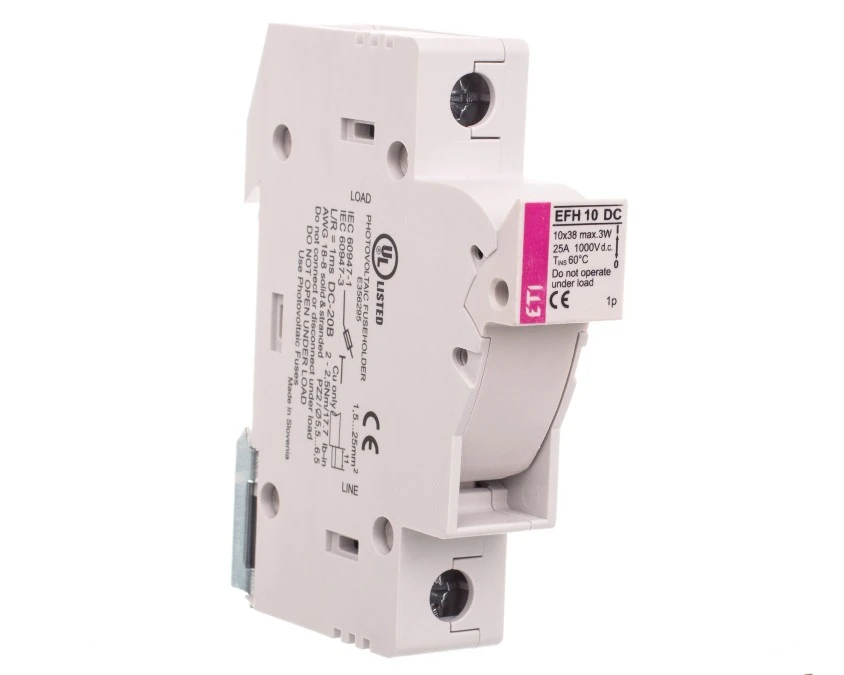 Podstawa bezpiecznikowa 1P 25A 1000V DC 10x38mm EFH 10 DC 002540201