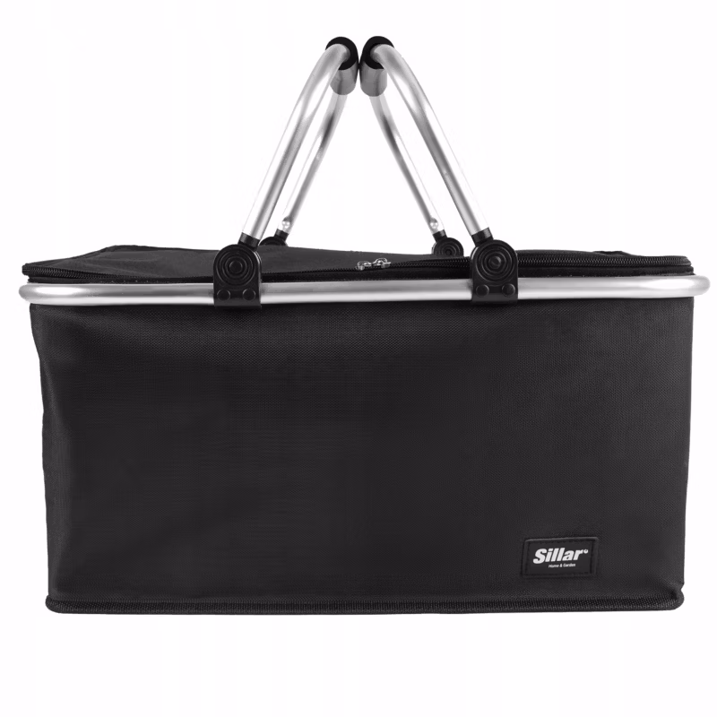 Kosz na zakupy, Sillar, z izolacją termiczną, składany, 25L, aluminium, czarny, 1szt