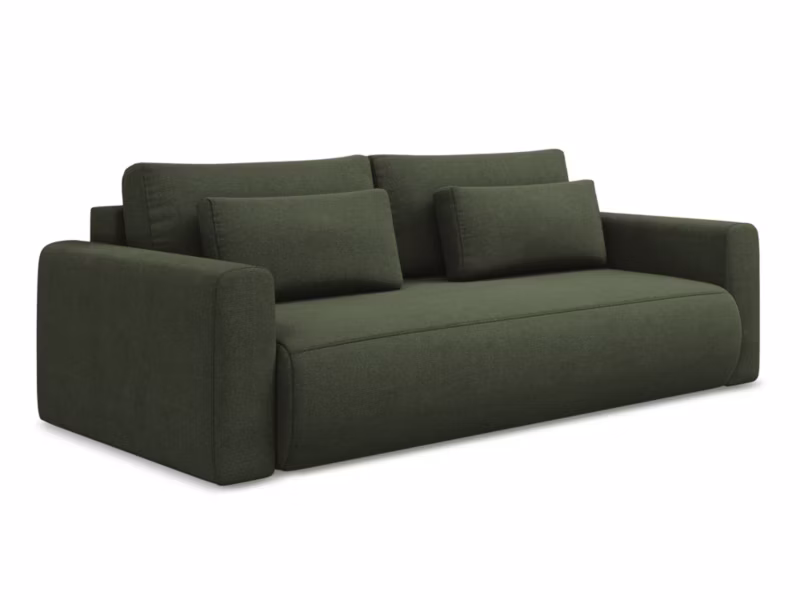 Kanapa 3-osobowa z funkcją spania LaMiaSofa PERUGIA z tkaniny strukturalnej 238×105 cm oliwkowy 1 szt.