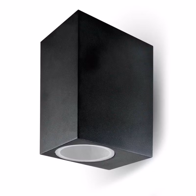 Kinkiet ścienny zewnętrzny V-TAC czarny 1 x GU10 x IP44 wym: 6,8 x 9,2 x 15 cm – 1 szt.