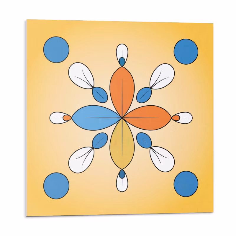 Kafelki samoprzylepne Wallfluent 20×20 cm Wzór kwiatów w geometrycznym stylu 20 szt. 4070095566114