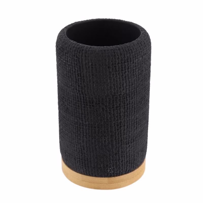 Kubek łazienkowy Solena TENDANCE czarny z bambusem 290 ml 1 szt.