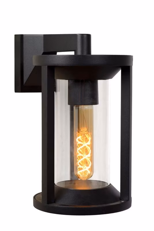 Kinkiet ścienny zewnętrzny Lucide Cadix czarny 1 x E27 x 60W IP65 wym: 27,6 x 21,5 x 16 cm – 1 szt.