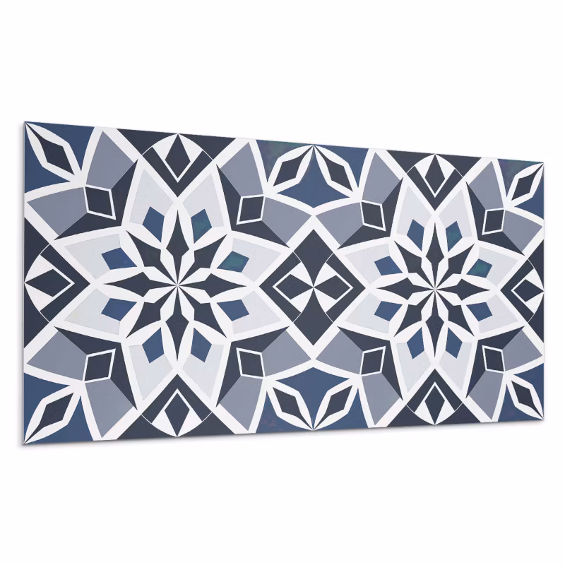 Kafelki samoprzylepne Wallfluent 60×30 cm Wzór kwiatów w geometrycznej odsłonie 6 szt.