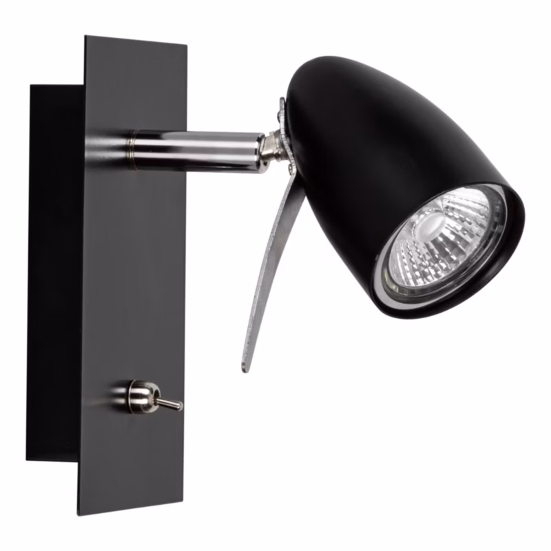 Kinkiet SPOT Light 1xGU10 Max.35W Elegancka Czerń w Industrialnym Stylu, Polski Producent, 1 szt.