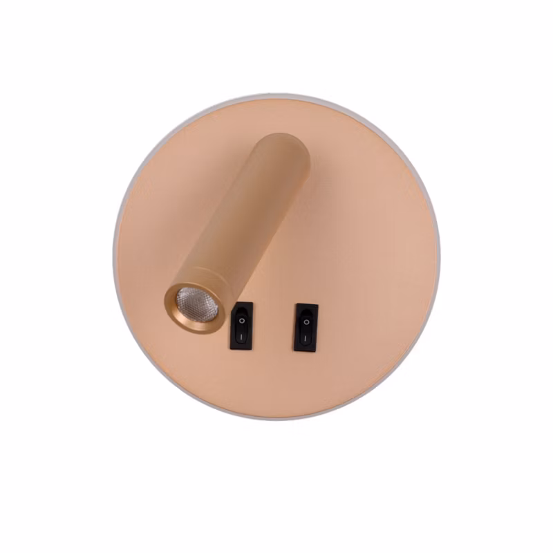 Kinkiet Italux FURLA z włącznikiem złoty LED 2x8W 516lm Ciepła biel IP20 -1 szt.