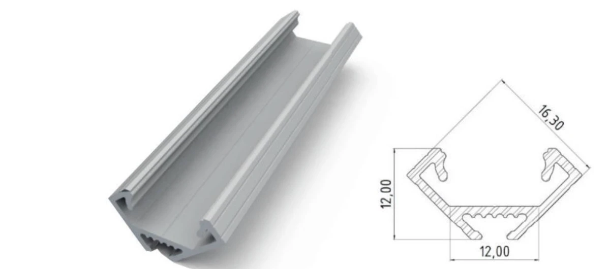 Narożny profil LED surowy 1000mm AL12‑GLC2‑RW‑1000 GLALU