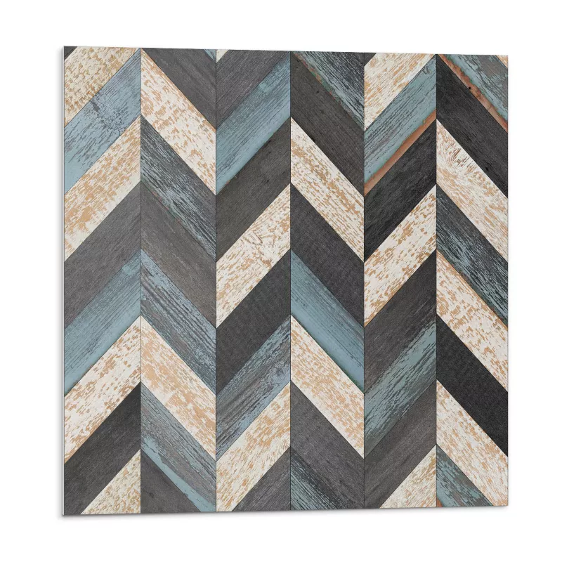 Kafelki samoprzylepne Wallfluent 50×50 cm Drewniane zygzaki w nowoczesnym stylu 4 szt.