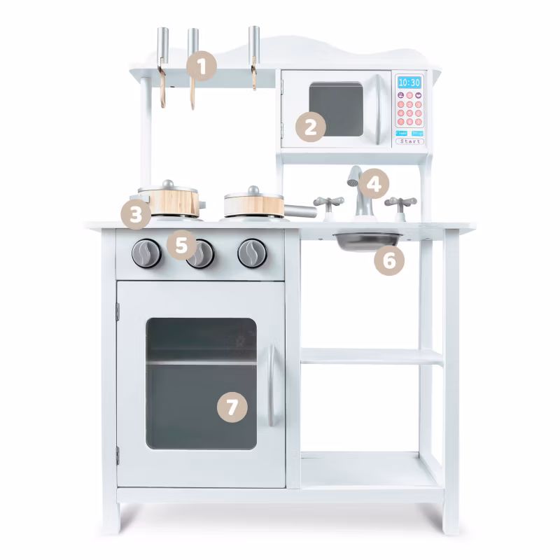 Kuchnia drewniana do zabawy RicoKids RC-835 + ackesoria 1 szt.